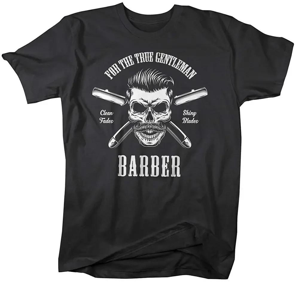 

Barber Skull Barbers Shiny Blades Brand T-Shirt 100% Cotton O-Neck Summer Short Sleeve Casual Mens T-shirt Size S-3XL 4XL
