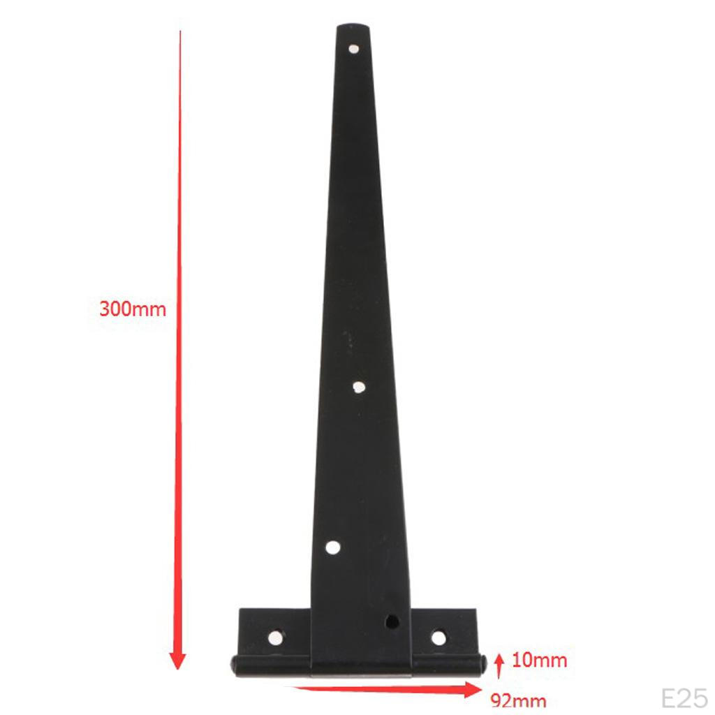 1 Pair Light Duty Shed Hinge Gate Strap Door Barn Gates Hinges Black Wrought Hardware Iron