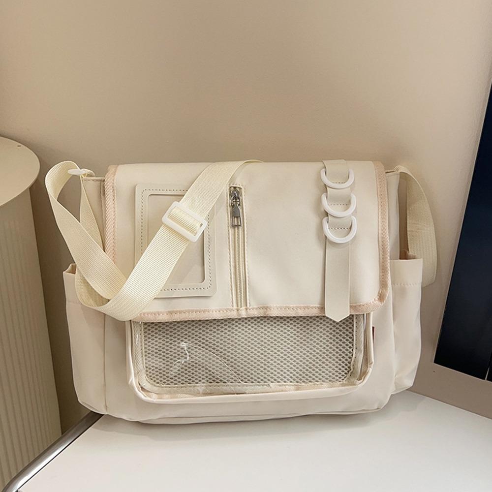Nylon Transparent Bags Zipper Bag Shoulder Bag Pouch Bag Solid Color Itabag  Travel