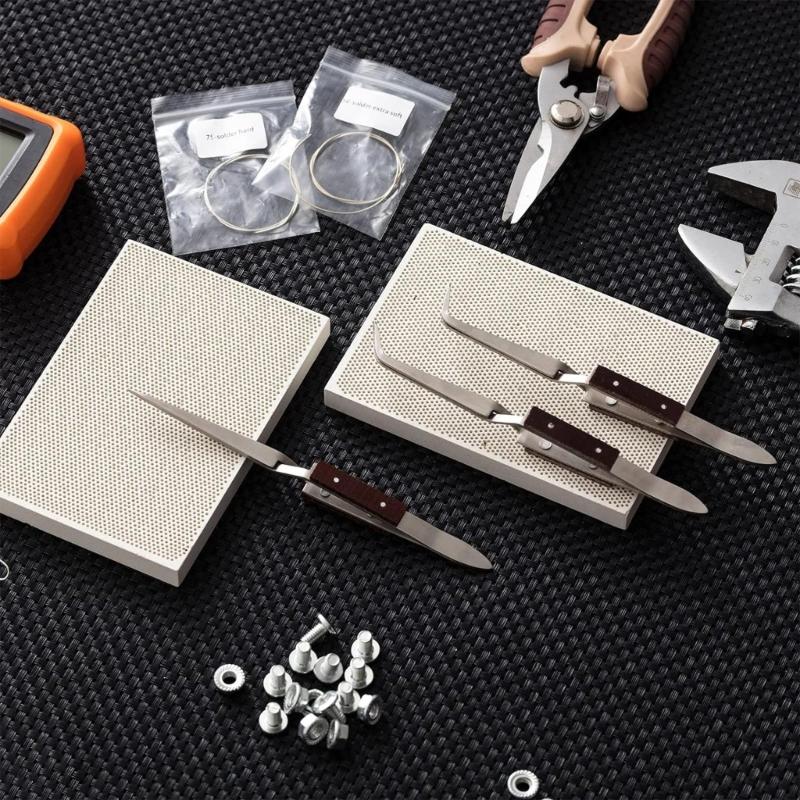 Schmuck Lötset Tragbares Set Lötplatten Arretierzangen Eisenmaterial für Präzises und Effizientes Schweißen