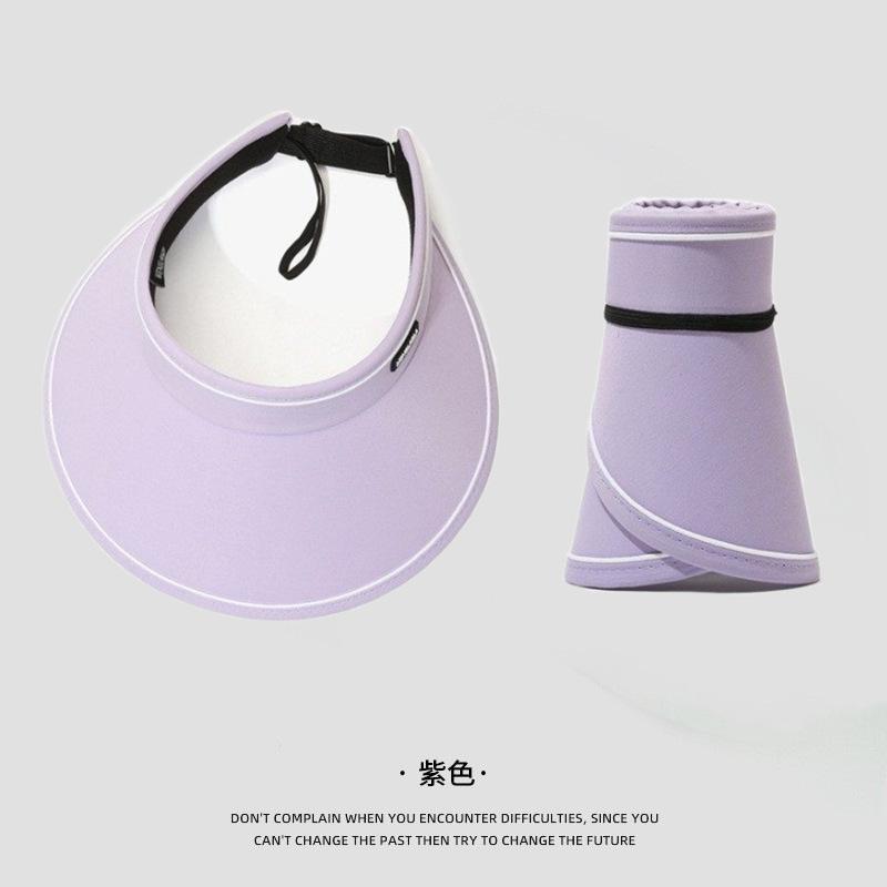 Summer Empty Top Sun Hat Outdoor Sun Protection Breathable Sun Hat Big Head Circumference Brim Fashionable Foreign Style Face Hat Children