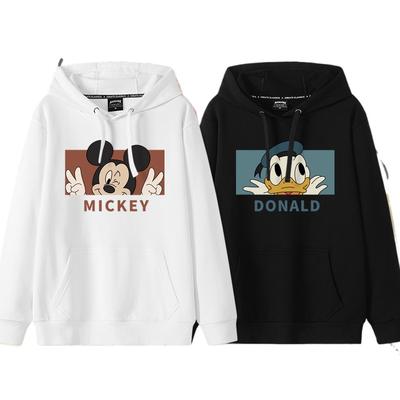 Mickey Donald Duck Couple's Sweater Ins Trendy Korean Edition Loose Three Four Girlfriend Sisters Outerwear Hooded Sweater