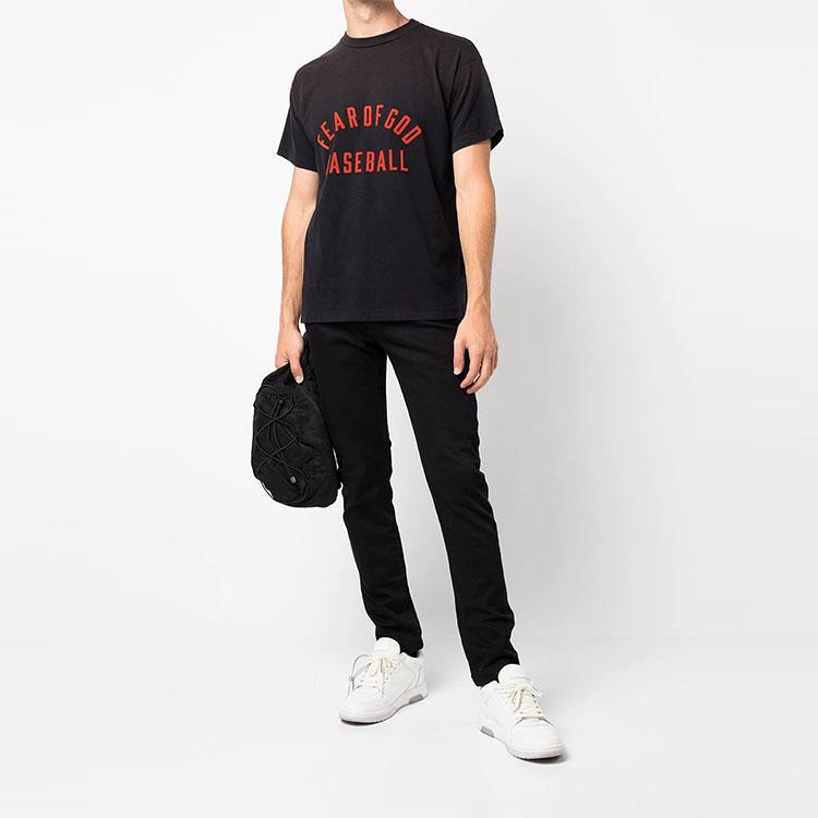 Fear of God Baseball Tee Vintage Black/Red Unisex Tops FG50-063CTJ-010