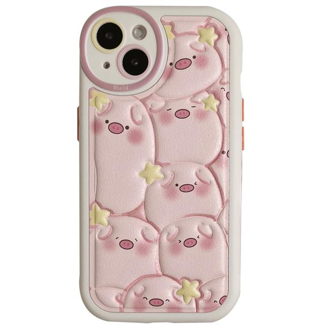 

Милый розовый чехол со свиньей для Iphone 14 Pro Max 13 11 12 14 Plus, модный защитный чехол из искусственной кожи, мягкий силиконовый чехол с рисунком For iPhone 14Pro Max