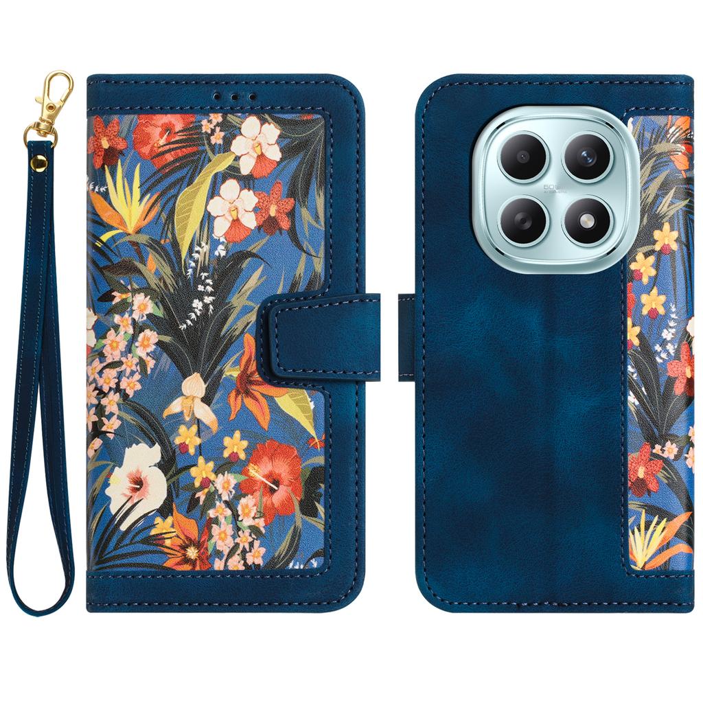 For Xiaomi Poco M8 5G/Redmi Note 15 5G (Global) Case PU Leather Floral Phone Cover with Card Slots
