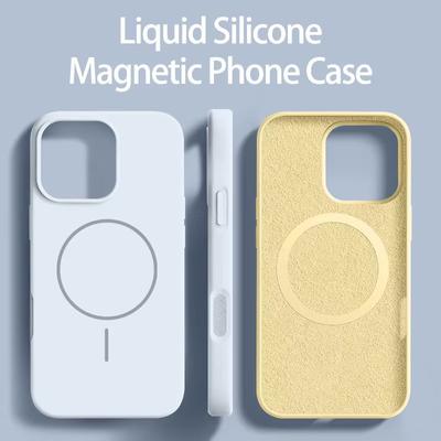 Liquid Silicone Soft Magnetic For Magsafe Phone Case For iPhone 16 Plus 15 14 13 12 Pro Max Plain Wireless Charge Cover