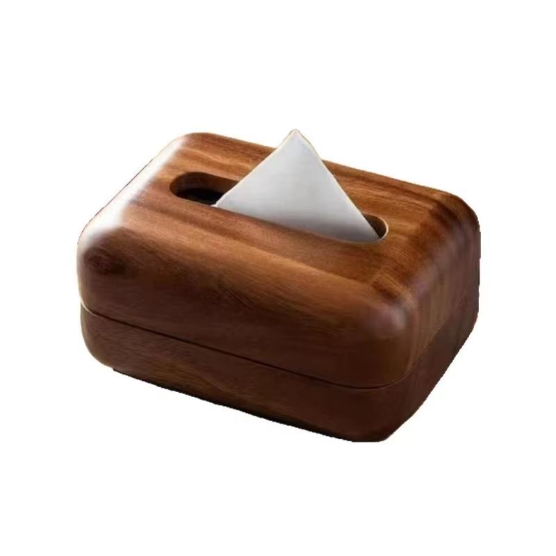 1 Pc Retro Wooden Tissue Box Living Room Solid Wood Paper Box Table Desktop Storage Bathroom Home Decoration Tissue Case