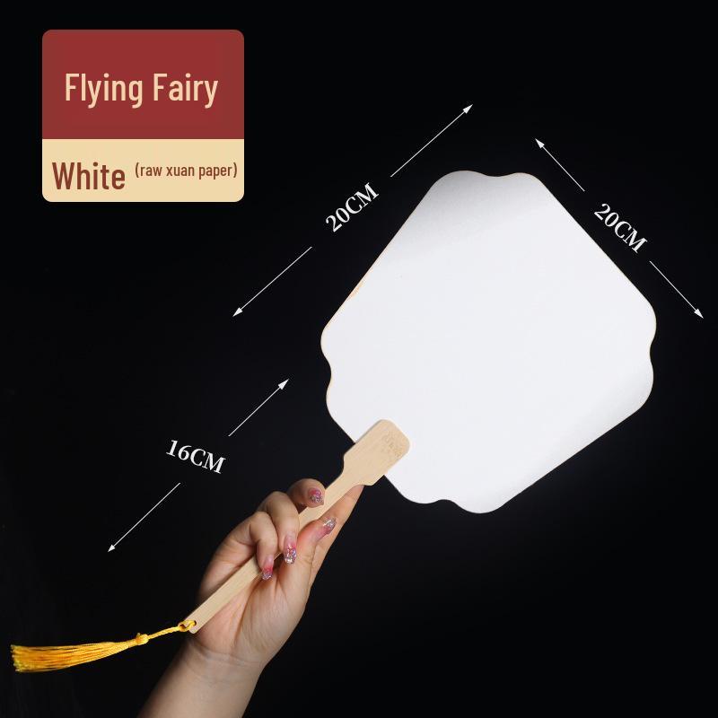 Thickened Double-Sided DIY Round Fan with Blank White Xuan Paper for Hand-Painting