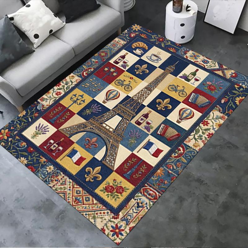 2025 New Paris Eiffel Tower Carpet Rug for Living Room Bedroom Home Sofa Decoration,Kids play Non-slip Floor Mat91
