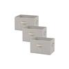 YAMAZEN Storage Box with Handle, Compatible with Color Boxes [Set of 3], Foldable, for Clothing and Small Items, 38cm (W) X 25cm (D) X 25cm (H), Fully