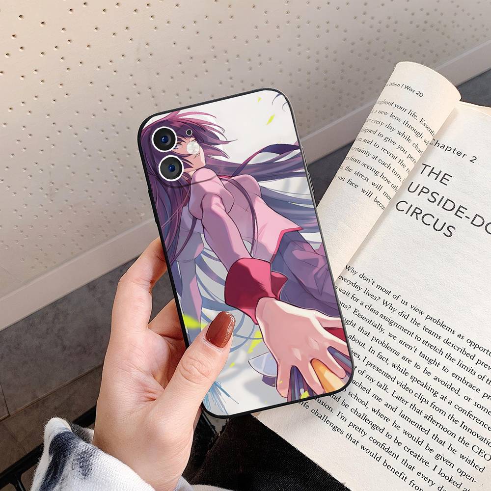 Senjougahara Hitagi Anime Monogatari Series Phone Case For IPhone 17 Air 16 15 14 13 Pro Max 11 12 Black Silicone Cover