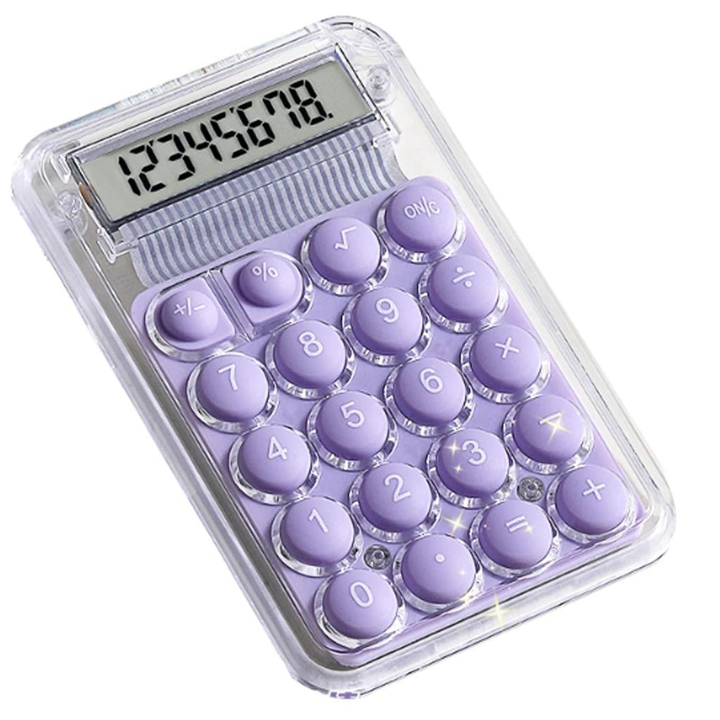 Calculator 8-digit Display Compact Portable Cute Stylish Suitable Shopping Calculations Household Account Book Students Studying Workplace (purple)