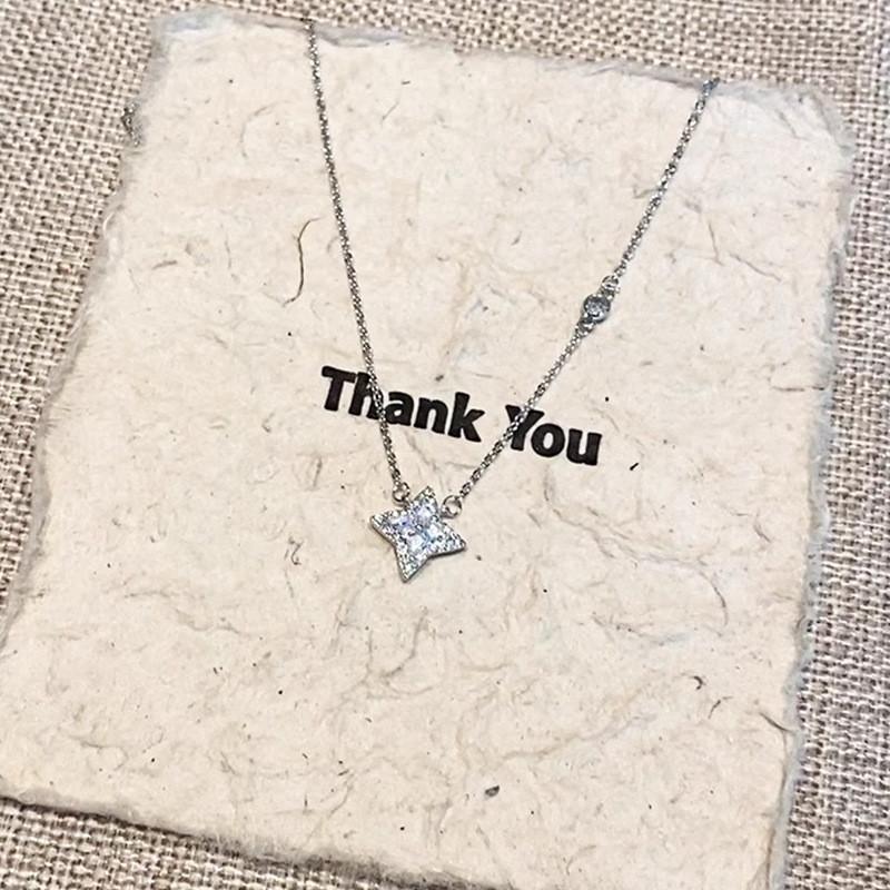 Minimalist Star Pendant Copper Necklace With Zircon Stone For Giftgiving