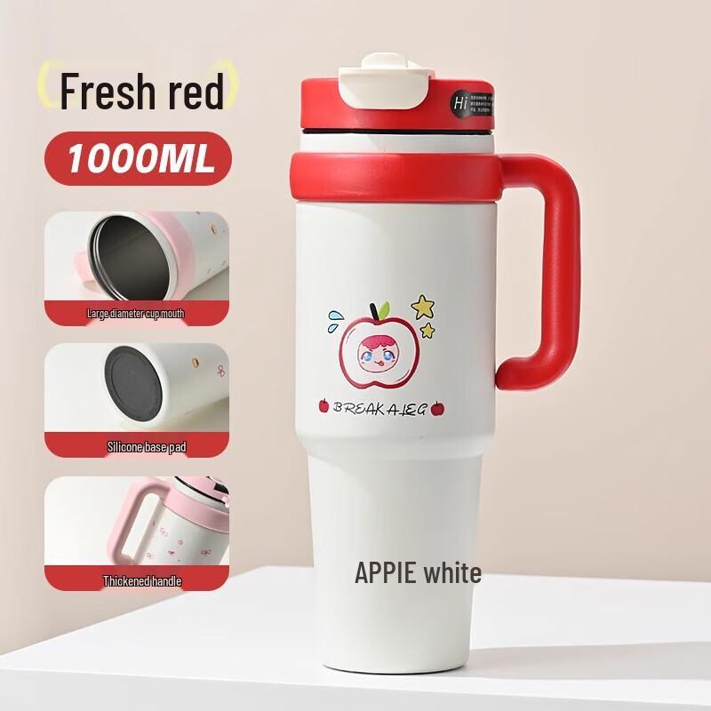 MRSIKEY Cute Insulated Tumbler with Straw and Handle 1000ML