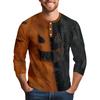 Men's Halloween Printed  Collar Three-Quarter Sleeve