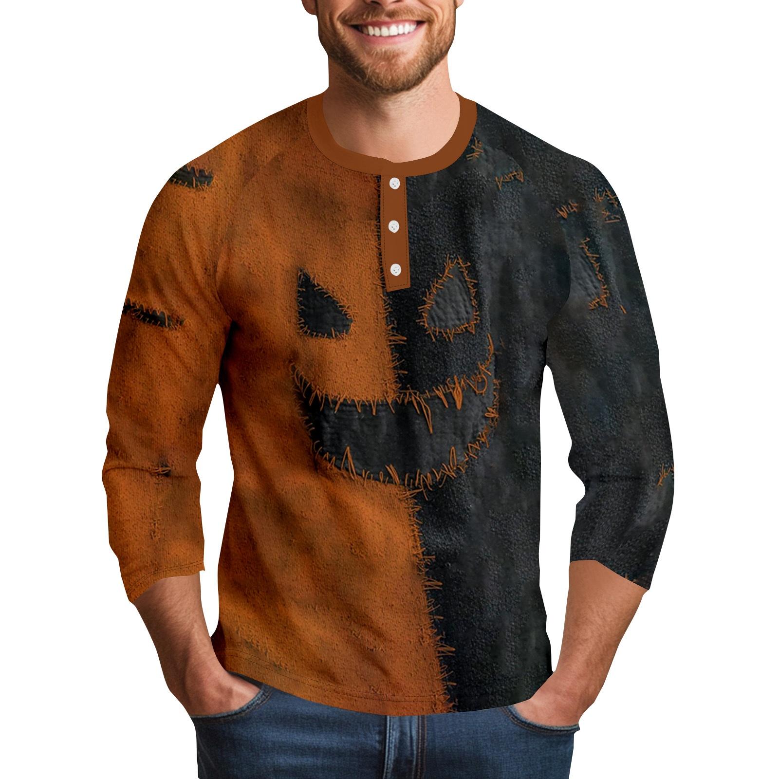 

Мужской Хэллоуинский принт на воротнике, рукав три четверти M