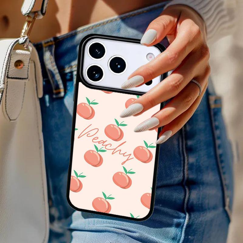Peaches Aesthetic Phone Case For iPhone 17 Air 14 15 13 12 Max Cover For Apple 16e 11 Pro Max Plus Coque