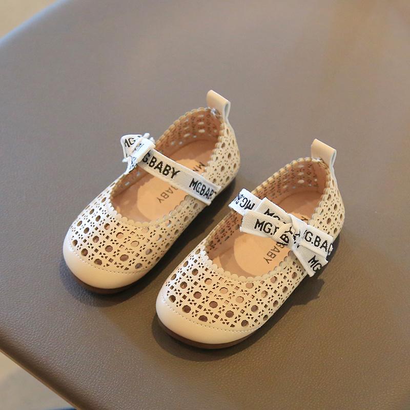 Girl s Mary Janes Hollow-out Elastic Band Summer Breathable Kids Princess Shoes Classic Cover Toe Children Flat Shoe 21-30 24