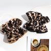 Fashionable Leopard Print Double-layer Large Intestine Headband Hair Accessory, Retro Low Ponytail Headband, Floral Leather Band