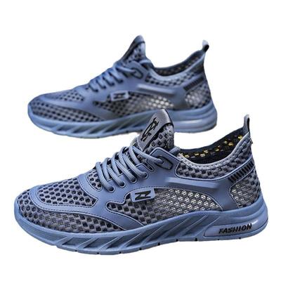 Men's Shoes Summer 2025 New Hollow Breathable Casual Versatile Mesh Shoes Soft Sole Wear-resistant Running Mesh Trendy Shoes