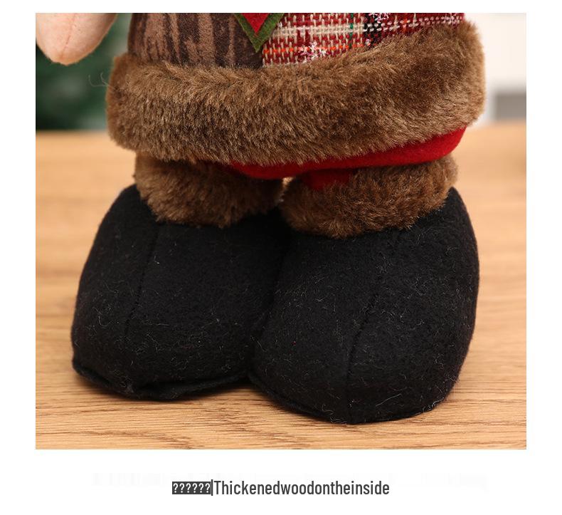Teleskopische Schneemann- & Rentier-Plüschdekorationen mit Strickmützen für die Weihnachtsausstellung