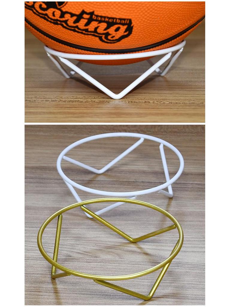 Lakers Size 5 & 7 Ball Display Stand for Basketball, Football, Volleyball – Iron Ring Base