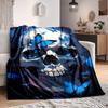 1pc Skull Butterflies Lightweight Flannel Blanket, Comfortable and Warm Blanket, for Office and Camping Sofa Bed, Livingroom126