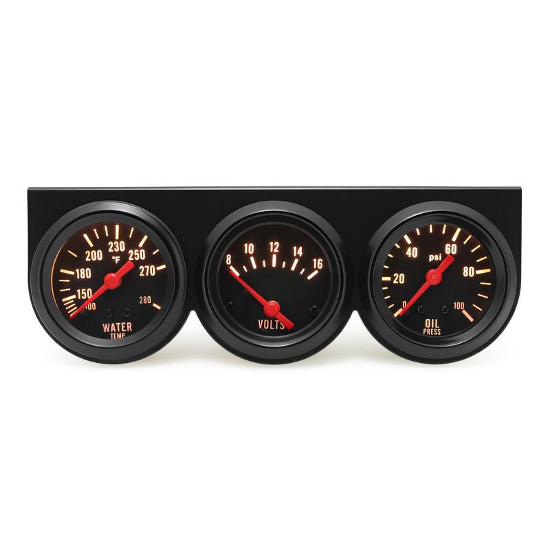 Kit de Indicador 3 en 1 de 52 mm Temperatura del Agua + Indicador de Presión de Aceite + Voltímetro con Sensor Medidor de Temperatura del Agua Voltímetro Presión de Aceite Triple