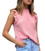 New Spring and Summer Women's Clothing Solid Color Splicing Sleeveless Top Fashionable Casual Chiffon T-shirt Vest