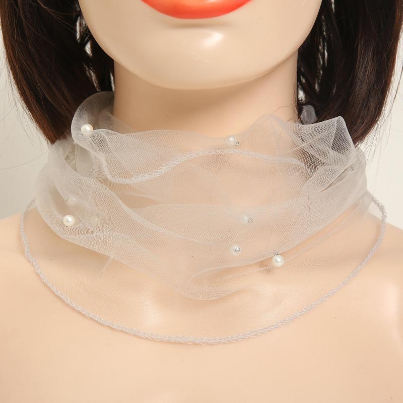 1 Stück Eleganter Transparenter Damen Schal Netz Halsketten Schal Kreis Schal Für Herbst Kleidung Accessoires