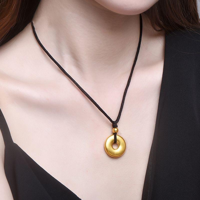 Ancient Law Inheritance Safety Buckle Pendant Men's and Women's Plain Ring Necklace Pendant Necklace