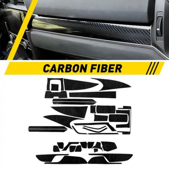 For Honda Civic 2016 17- 5D Carbon Fiber Pattern Interior DIY Trim Decals EA