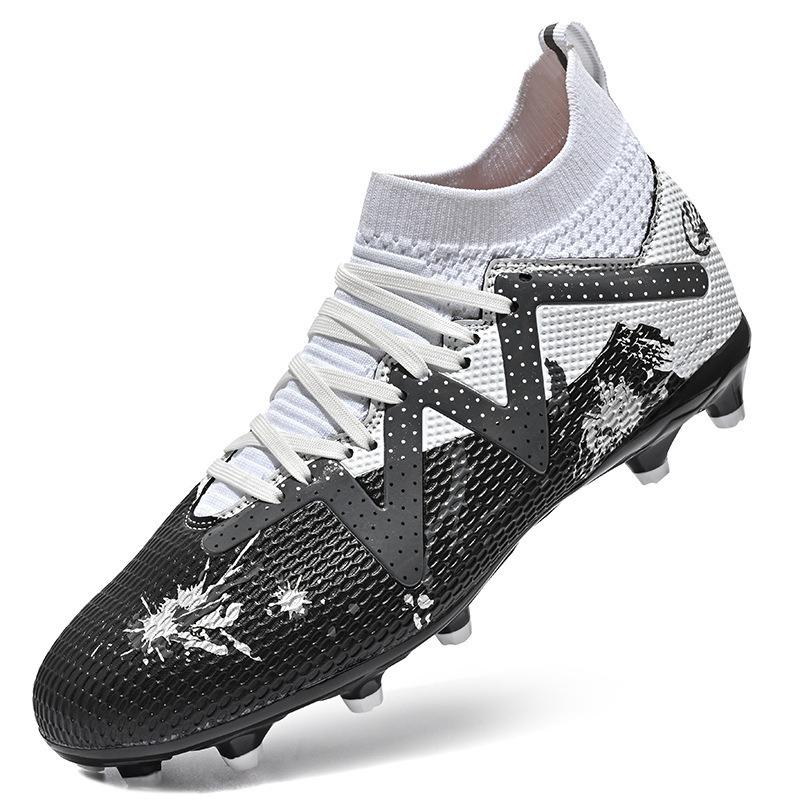 Football shoes Men's and women's high-top long nails Shredded nails Youth sports training football shoes