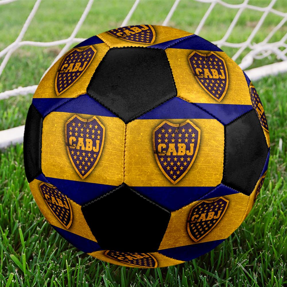 Pallone da Calcio Boca Juniors, colorato, adatto a tutte le età, cucito a macchina, materiale PVC, qualità da competizione, resistente e con elevato rimbalzo