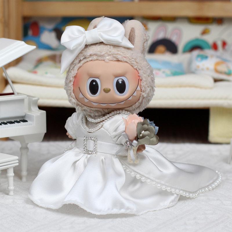Labubu Doll Clothes Pendant Exquisite Korean Wedding Dress Series Doll Clothes
