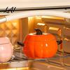 Handled Soup Bowl with Lid Pumpkin And Double Handle Microwave Safe Decorative Practical Kitchen Gift for Home Ceramic Bowl Heat Resistant Pot Stews