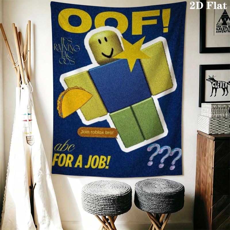 Roblox game Wall Tapestry Aesthetic Wall Hanging Printed Fabric Blanket Decorative Tapestries for Bedroom Living Room Home Decor