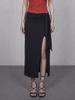 Boundary Glam Tie Strap Slit Maxi Skirt Bk_B261Msd114