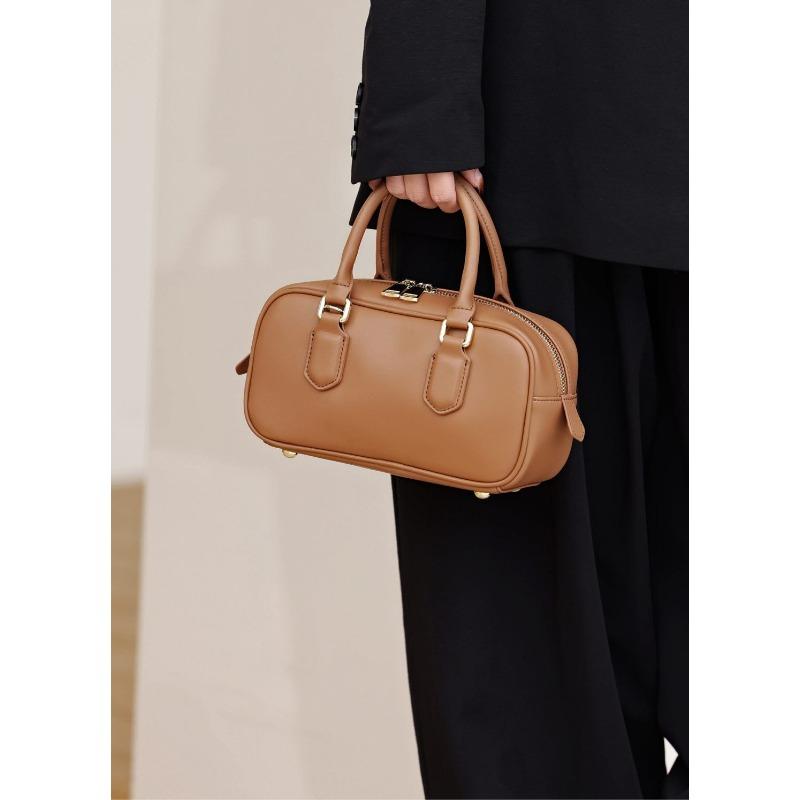 Bowlingová taška, Taška na polštářek do výklenku, Malá kabelka, Jednoramenná crossbody taška z pravé kůže