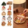 Festive Fruit Dish with Compartments Christmas Tree Serving Platter, Wooden Snack Tray for Holiday Parties, Multi-Compartment Food Display Creative