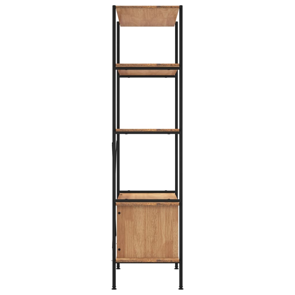 5 Shelf Bookcase with Cabinet 80 x 40 x 163 cm Steel and Engineered Wood