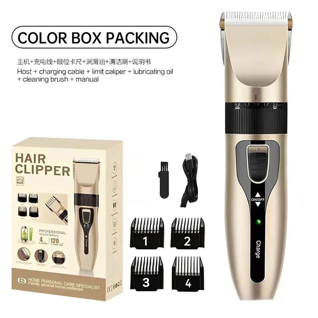 Home Electric Hair Clipper Set, Low Noise and Long Battery Life Hair Trimmer, USB Rechargeable Shaver and Hair Cutting Tool