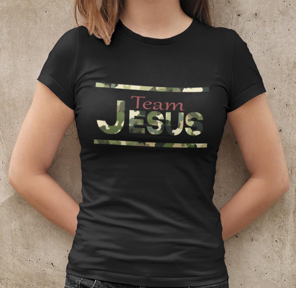 Glaube Jesus ist König Christus Soldat Armee Gott Damen T-Shirt Herren Damen T-Shirts Top Tailored Cotton