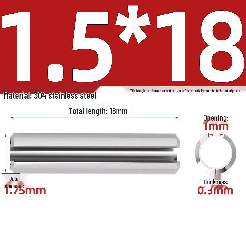 304 Stainless Steel Slotted Spring Pin, Cylindrical Shaft Pin, Locating and Hollow Pin (M5-M12)