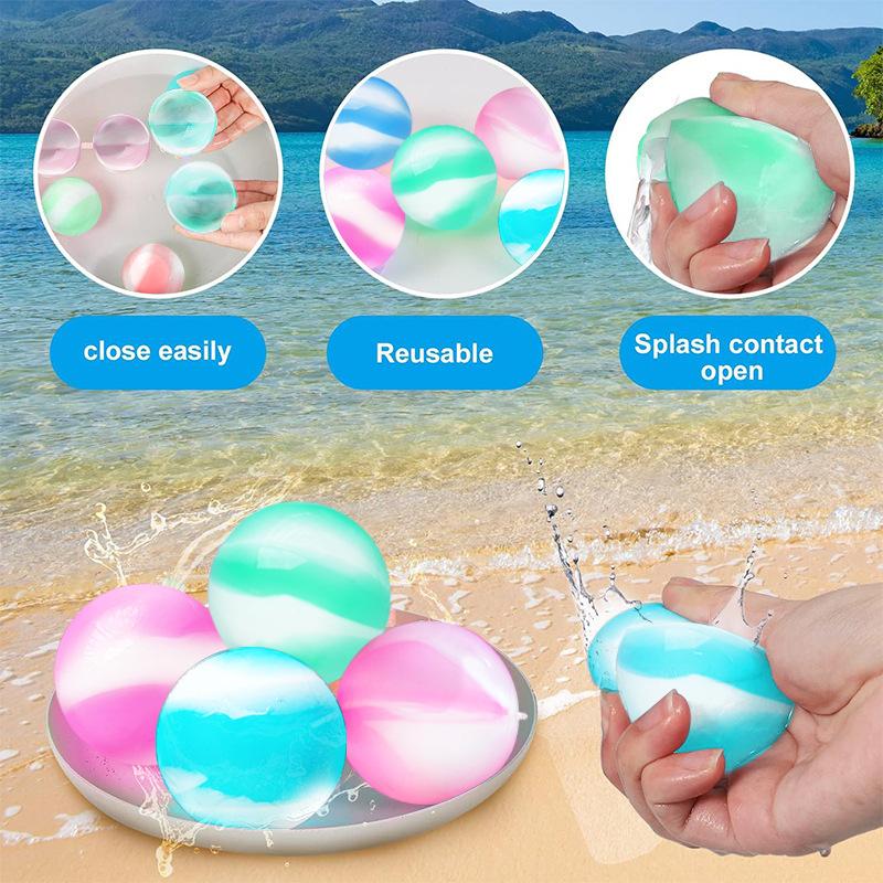 Reusable Water Balloons Refillable Water Balloon Quick Fill Self Sealing Water Bombs Splash Balls Outdoor Swimming Pool Game