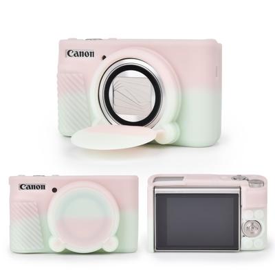 Kinokoo SX740 CANON Hülle SX740 Cover SX730 Cover Silikonhülle Kameratasche Kamerahülle leichtes Vollschutzetui, SX740/SX730 (rosa & grün)