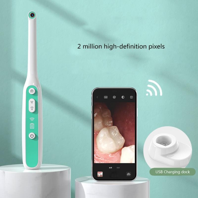 Orals Examination Camera Waterproof WiFi Intraoral Camera with LEDs Picture/Video Taking Rechargeable Intraoral Cameras