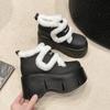 Thickened White Fluffy Snow Boots Women's Winter New Velcro Velvet Small Platform Cotton Shoes