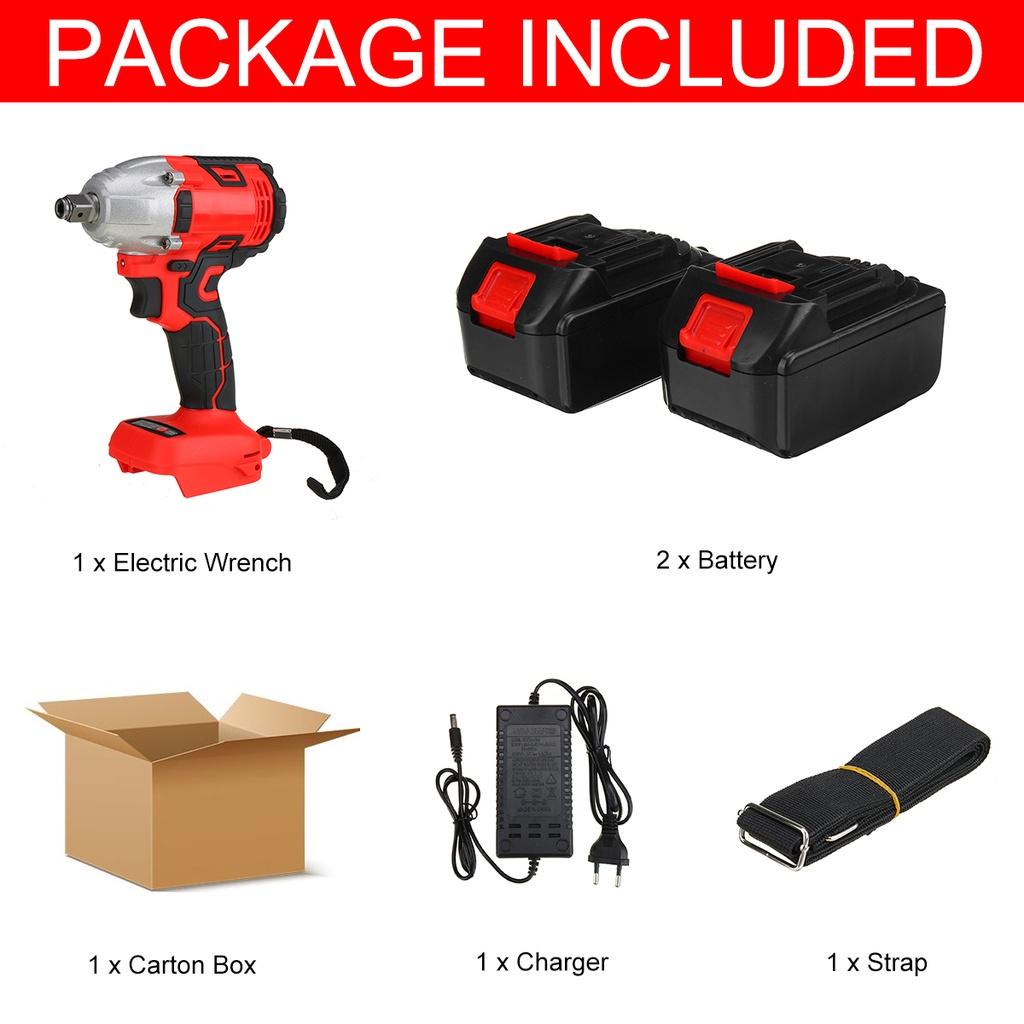 6 Stück 388vf bürstenloser kabelloser elektrischer Schlagschrauber 1/2 Zoll Elektrowerkzeug für zu Hause 15000Amh Li-Batterie für 18V-Batterie