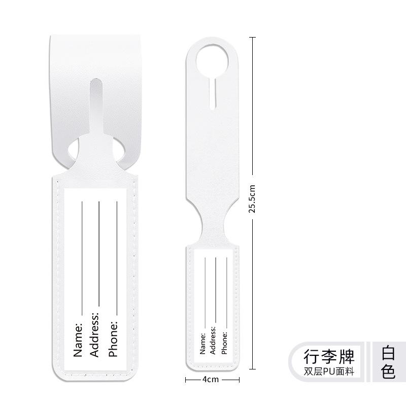 Fashion Cute Luggage Tag PU Anti Loss Travel Luggage Tag Solid Color Luggage Tags Suitcase Tag ID Name Label Travel Accessories